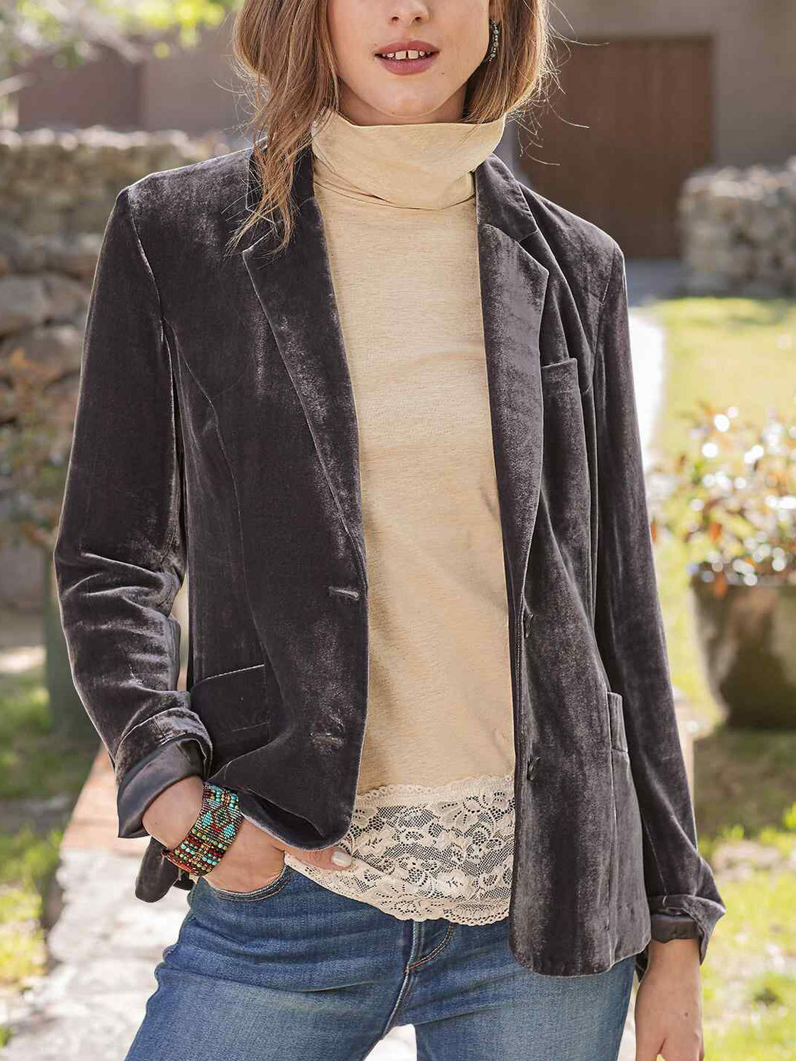 Damen Frühling/Herbst Oberbekleidung Lässig Unifarben Langarm Regelmäßig Blazer