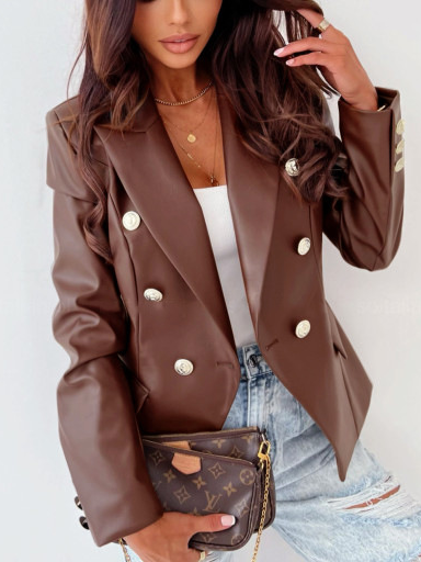 Damen Frühling/Herbst Oberbekleidung Lässig Unifarben Langarm Regelmäßig Blazer