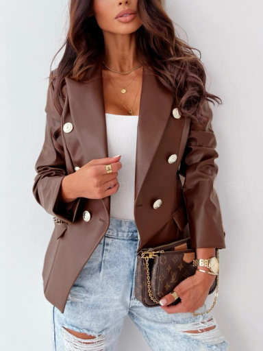 Damen Frühling/Herbst Oberbekleidung Lässig Unifarben Langarm Regelmäßig Blazer