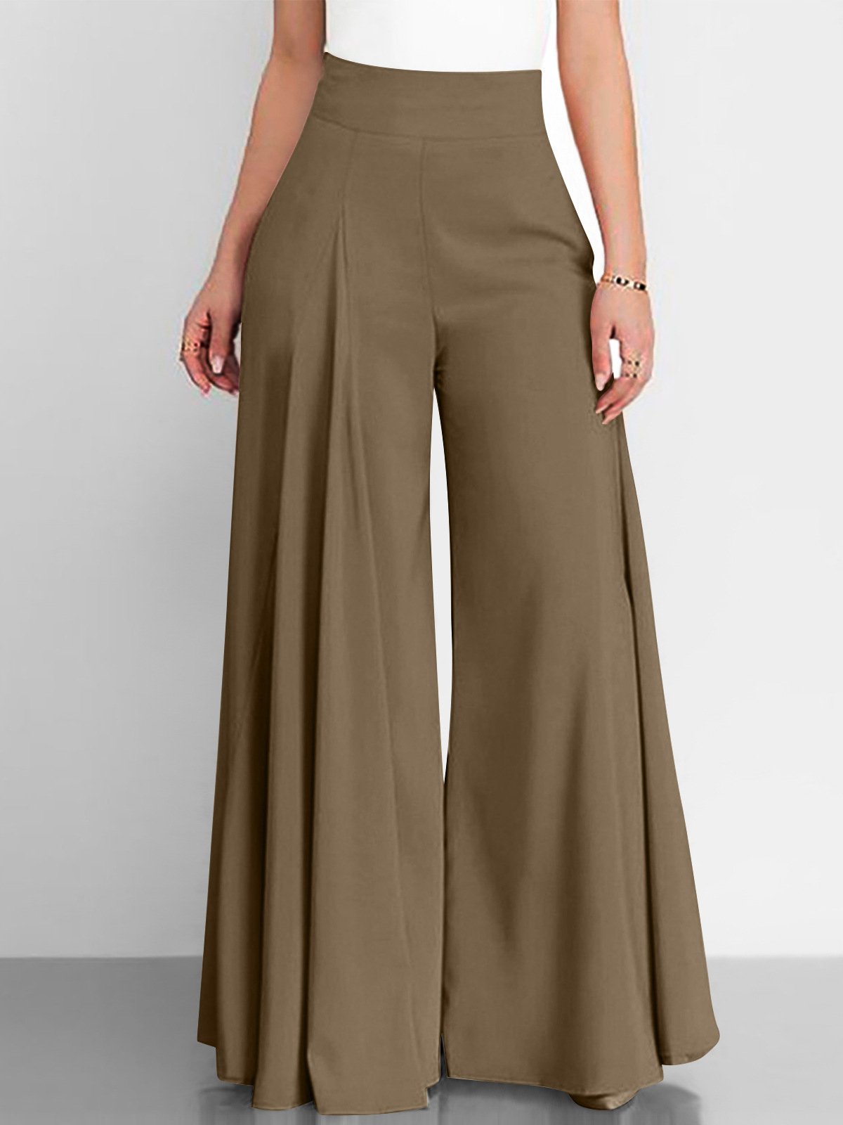 Damen Hose Hose mit Weitem Bein Täglich Ausgehen Lässig Unifarben Frühling/Herbst Hose