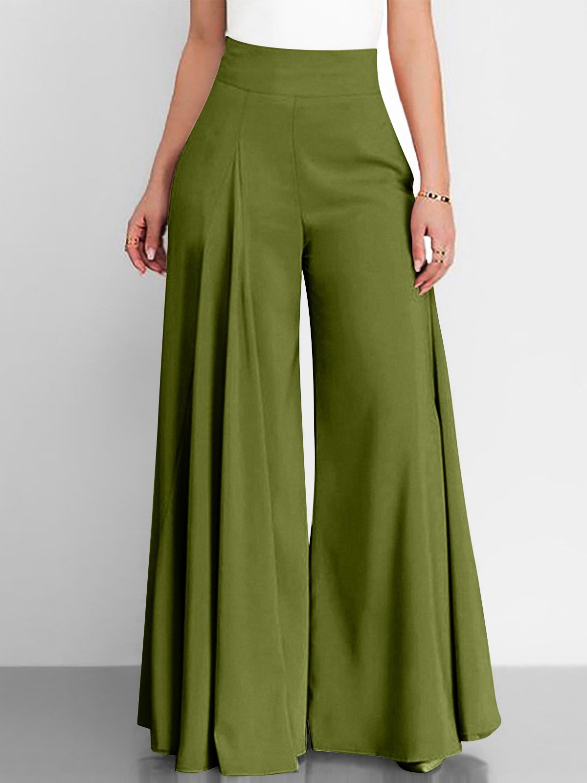 Damen Hose Hose mit Weitem Bein Täglich Ausgehen Lässig Unifarben Frühling/Herbst Hose