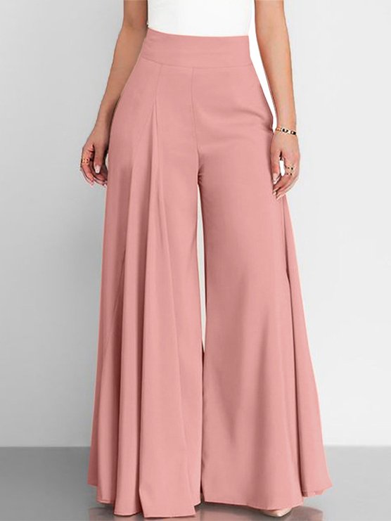 Damen Hose Hose mit Weitem Bein Täglich Ausgehen Lässig Unifarben Frühling/Herbst Hose