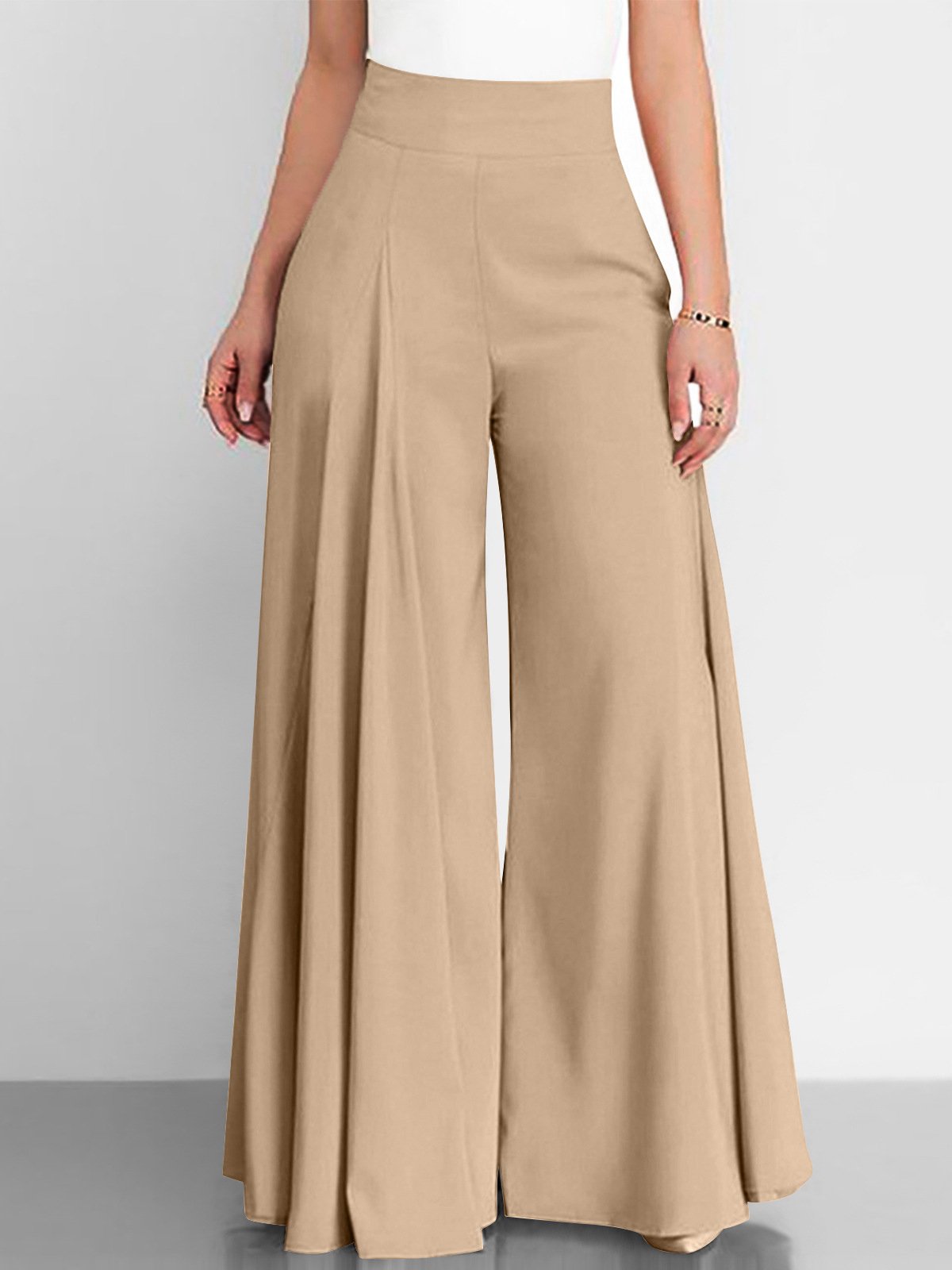 Damen Hose Hose mit Weitem Bein Täglich Ausgehen Lässig Unifarben Frühling/Herbst Hose