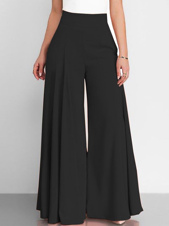 Damen Hose Hose mit Weitem Bein Täglich Ausgehen Lässig Unifarben Frühling/Herbst Hose