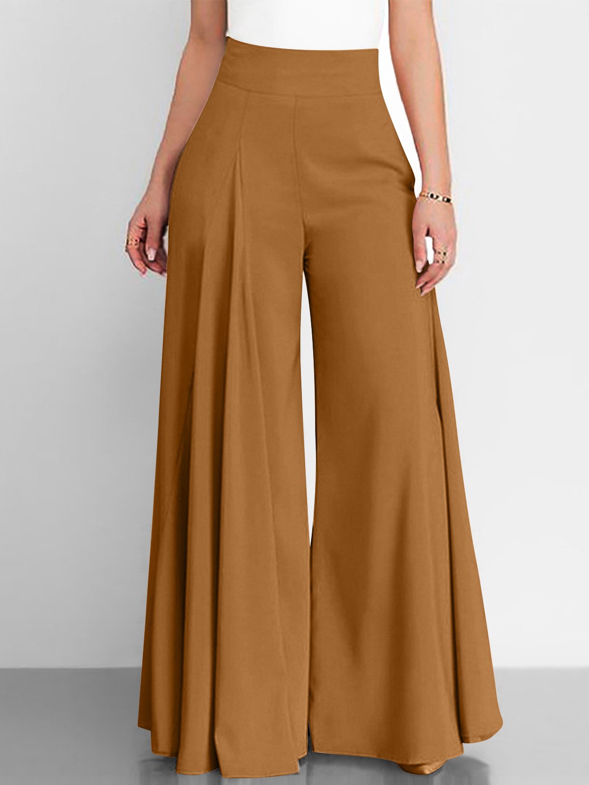 Damen Hose Hose mit Weitem Bein Täglich Ausgehen Lässig Unifarben Frühling/Herbst Hose