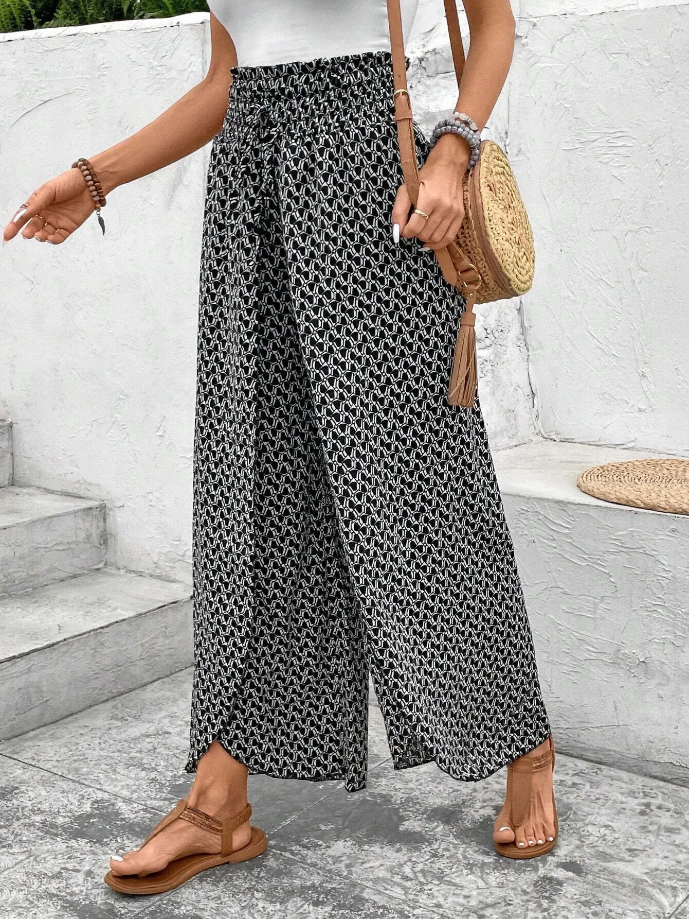Damen Hose Täglich Ausgehen Lässig Geometrisch Frühling/Herbst Hose