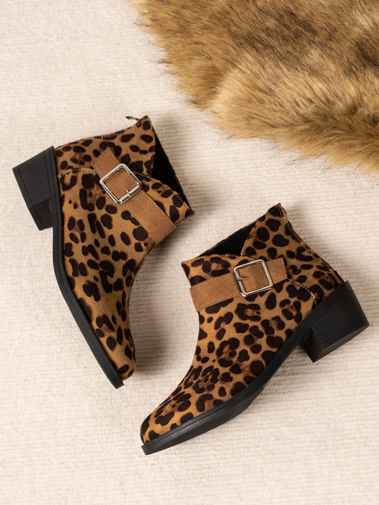 Unifarben Herbst Kunstwildleder Chelsea Stiefelette