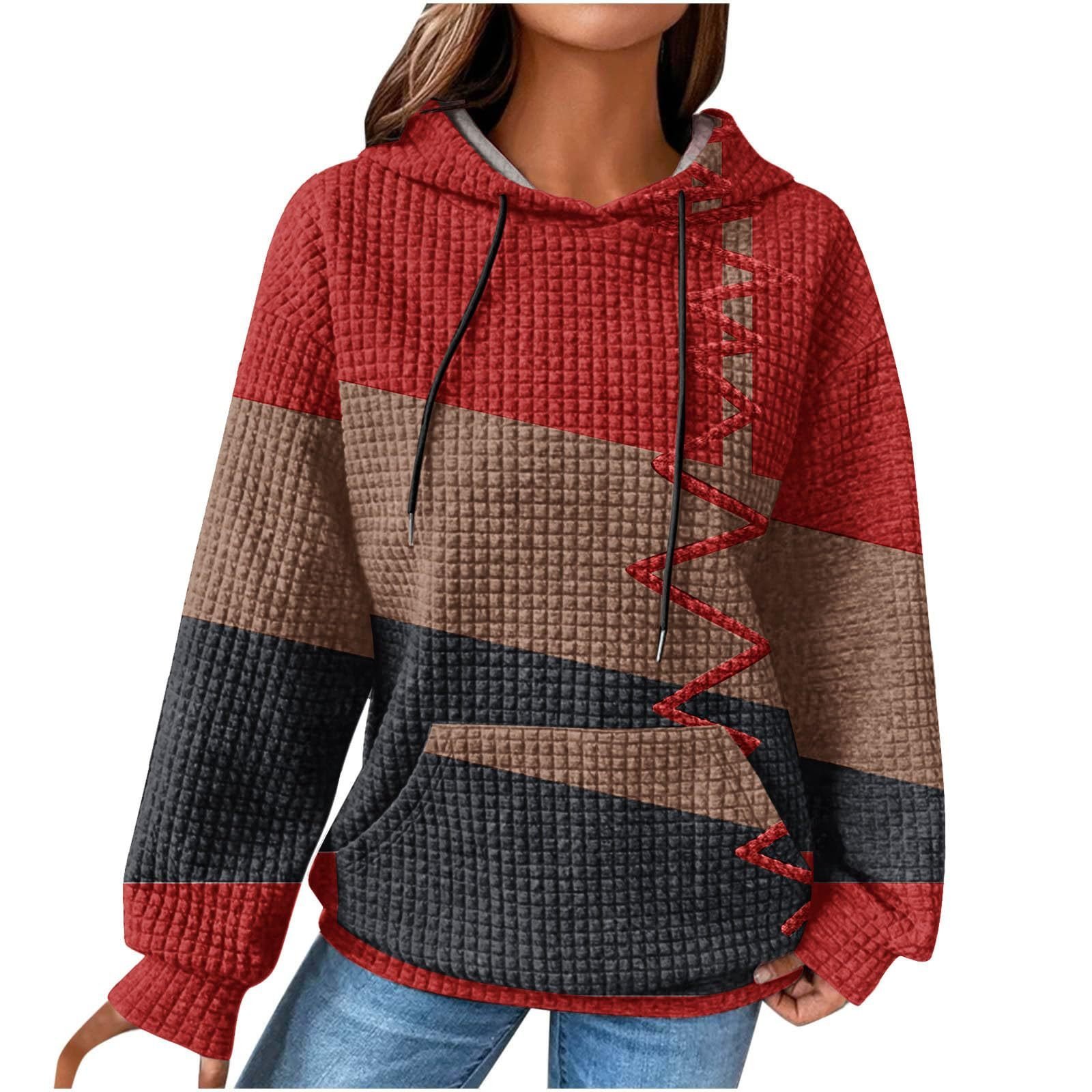 Kapuzenpullover Damen Geometrisch Lässig Langarm Frühling/Herbst Weit