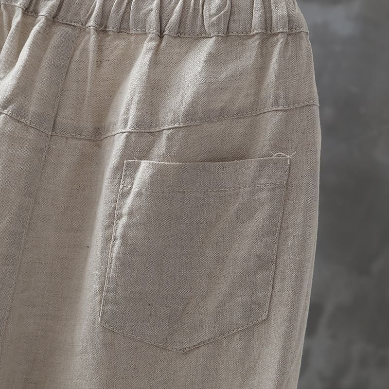 Damen Hose Täglich Ausgehen Lässig Baumwolle Leinen Unifarben Frühling/Herbst Hose