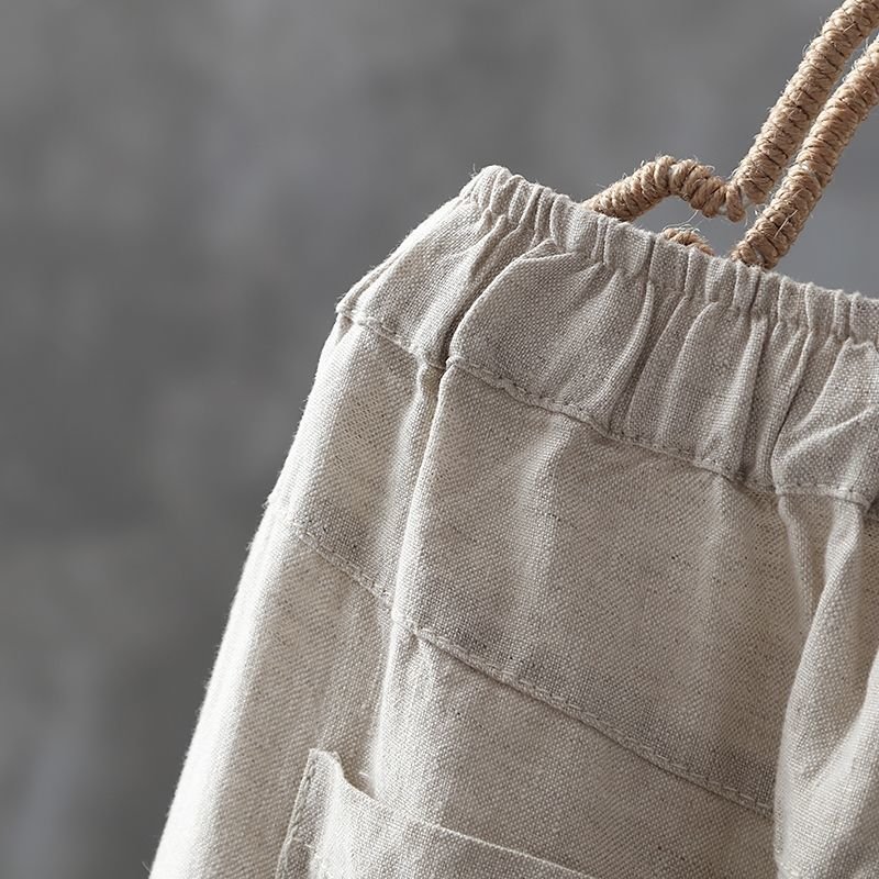 Damen Hose Täglich Ausgehen Lässig Baumwolle Leinen Unifarben Frühling/Herbst Hose