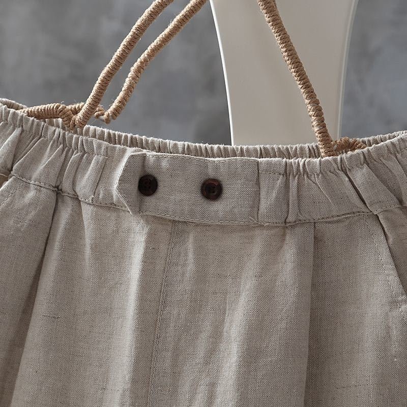 Damen Hose Täglich Ausgehen Lässig Baumwolle Leinen Unifarben Frühling/Herbst Hose