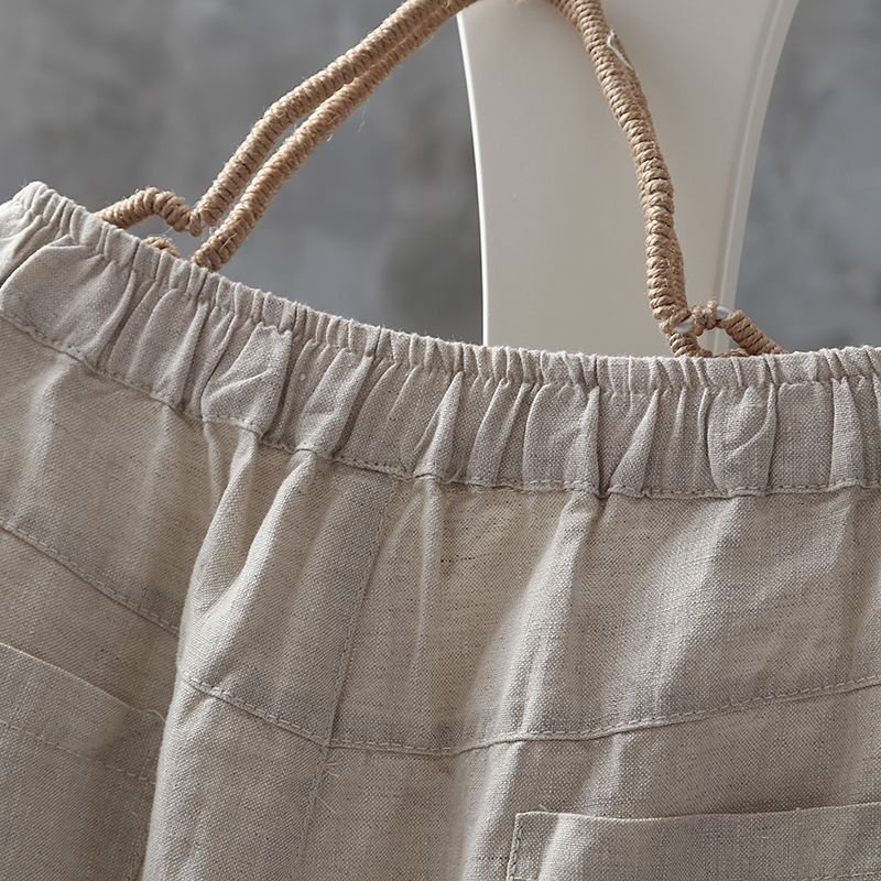 Damen Hose Täglich Ausgehen Lässig Baumwolle Leinen Unifarben Frühling/Herbst Hose