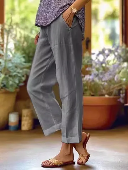 Damen Hose Hose mit Weitem Bein Täglich Ausgehen Lässig Unifarben Frühling/Herbst Hose