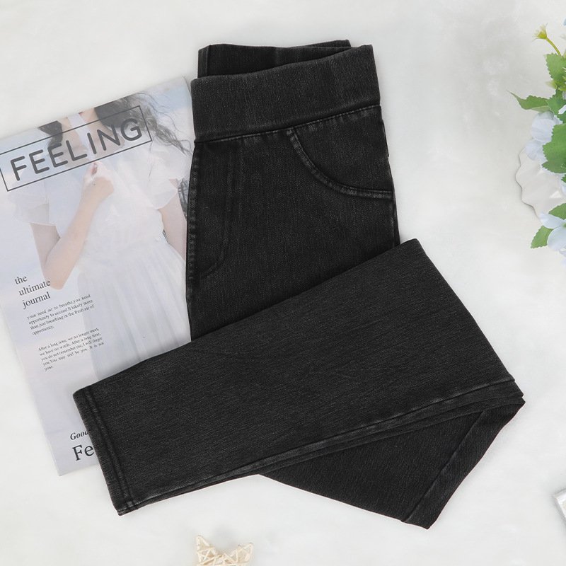 Damen Lässig Unifarben Denim Alle Jahreszeiten Lang Leggings