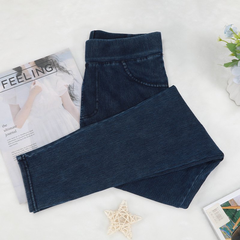 Damen Lässig Unifarben Denim Alle Jahreszeiten Lang Leggings