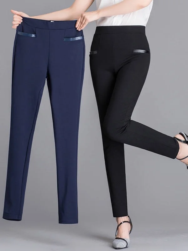 Damen Hose Schmal Passen Hose Täglich Ausgehen Lässig Unifarben Frühling/Herbst Hose