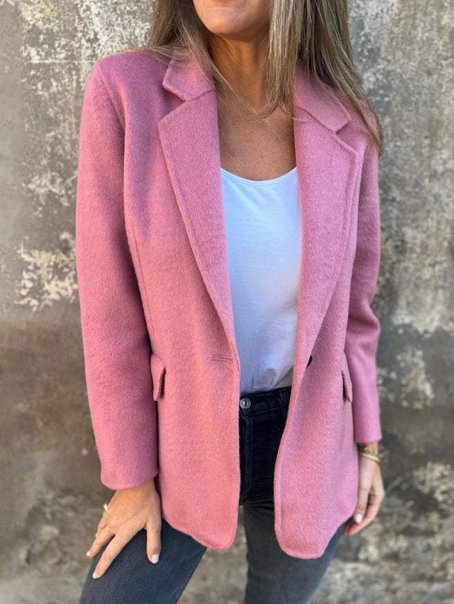 Damen Frühling/Herbst Oberbekleidung Lässig Unifarben Langarm Reverskragen Regelmäßig Blazer