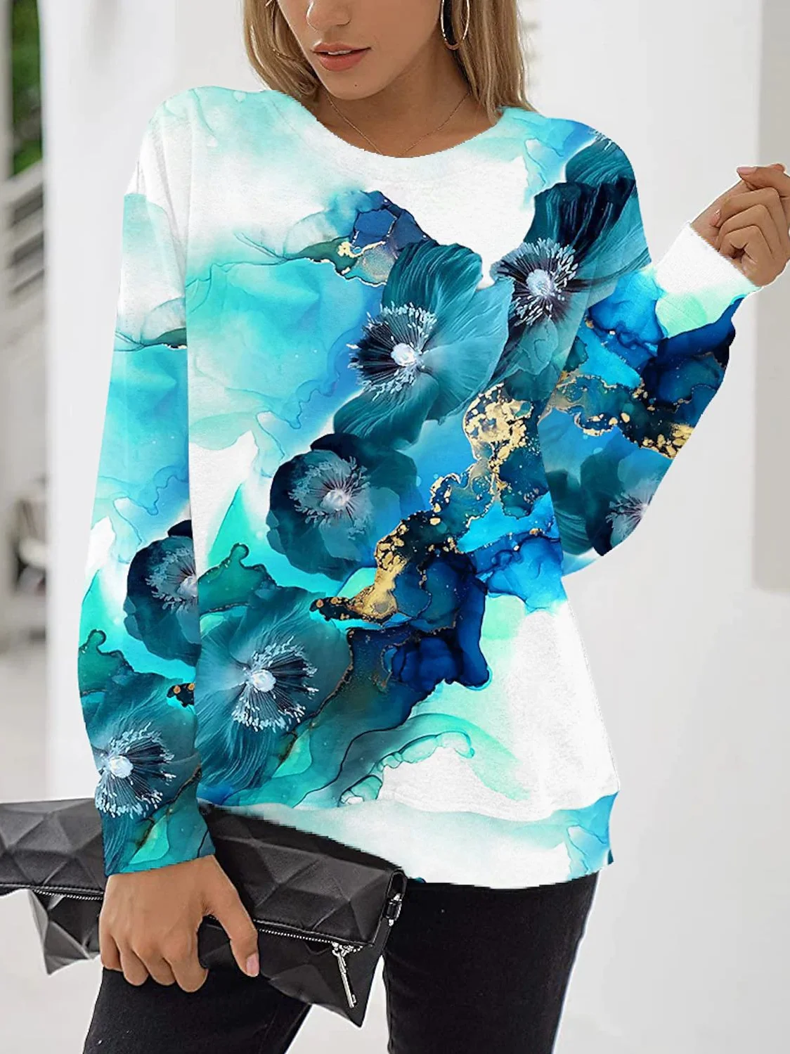 Damen Kapuze Abstrakt Reißverschluss Lässig Frühling/Herbst Langarm Sweatshirt