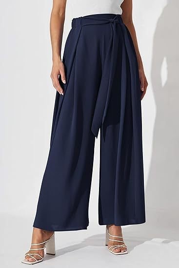 Damen H-Linie Gerade Hosen Täglich Ausgehen Hose Lässig Knoten an der Front Unifarben Frühling/Herbst Hose