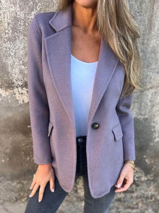 Damen Frühling/Herbst Oberbekleidung Lässig Unifarben Langarm Reverskragen Regelmäßig Blazer