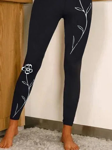 Damen Geblümt Lässig Alle Jahreszeiten Lang Leggings