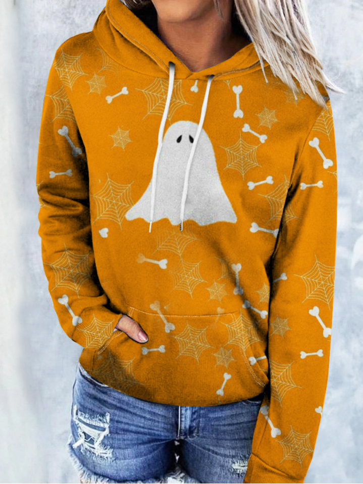 Damen Kapuze Halloween Lässig Frühling/Herbst Langarm Sweatshirt