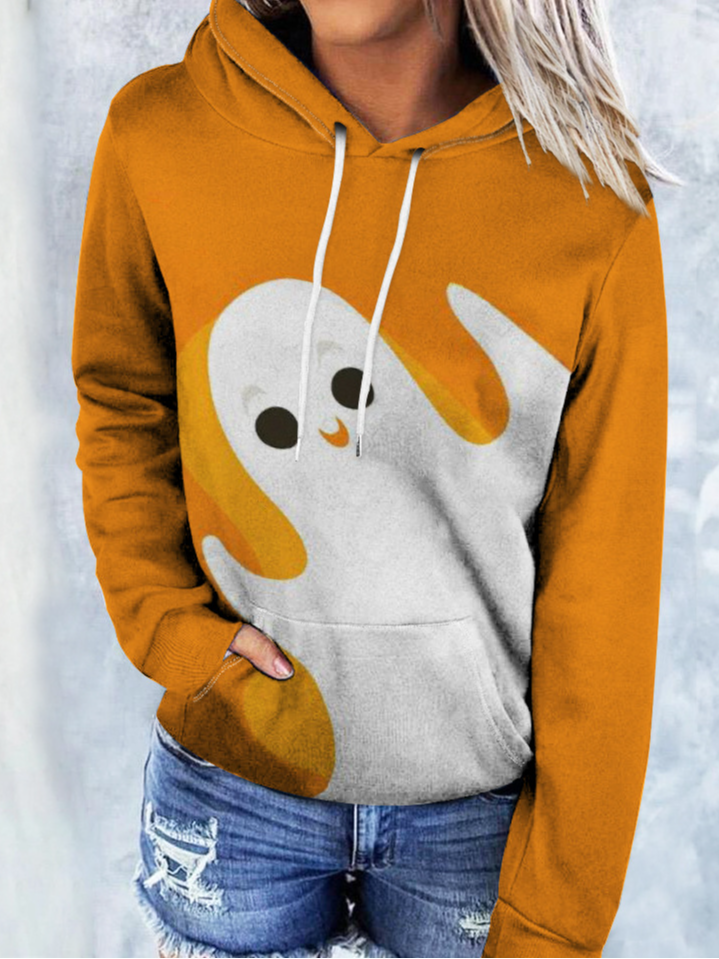 Damen Kapuze Halloween Lässig Frühling/Herbst Langarm Sweatshirt