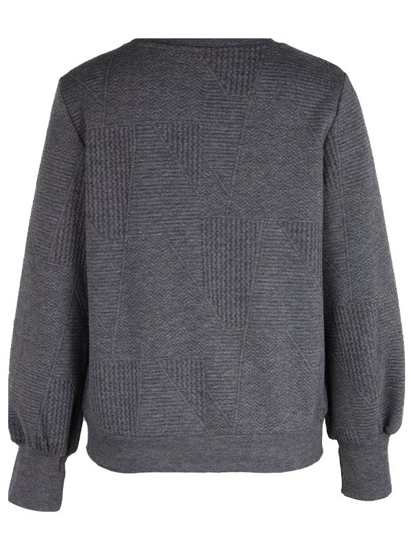 Damen Rundhals Unifarben Lässig Frühling/Herbst Langarm Sweatshirt