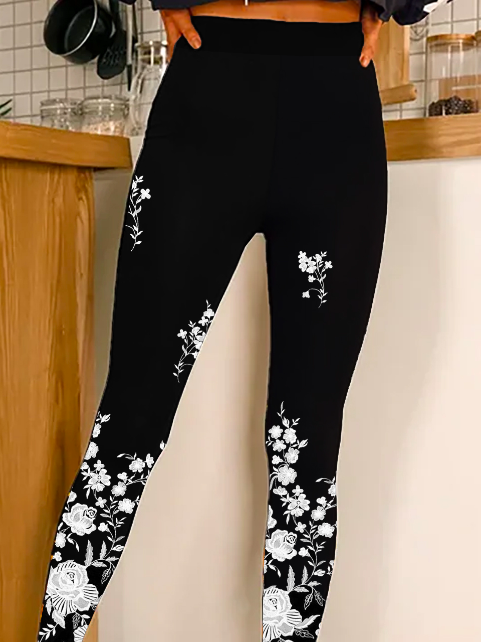 Damen Geblümt Lässig Alle Jahreszeiten Lang Leggings