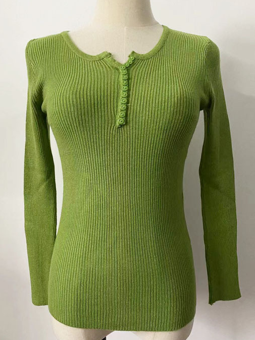 Damen Frühling/Herbst Unifarben Lässig Langarm Rundhals Garn/Wollgarn Pullover