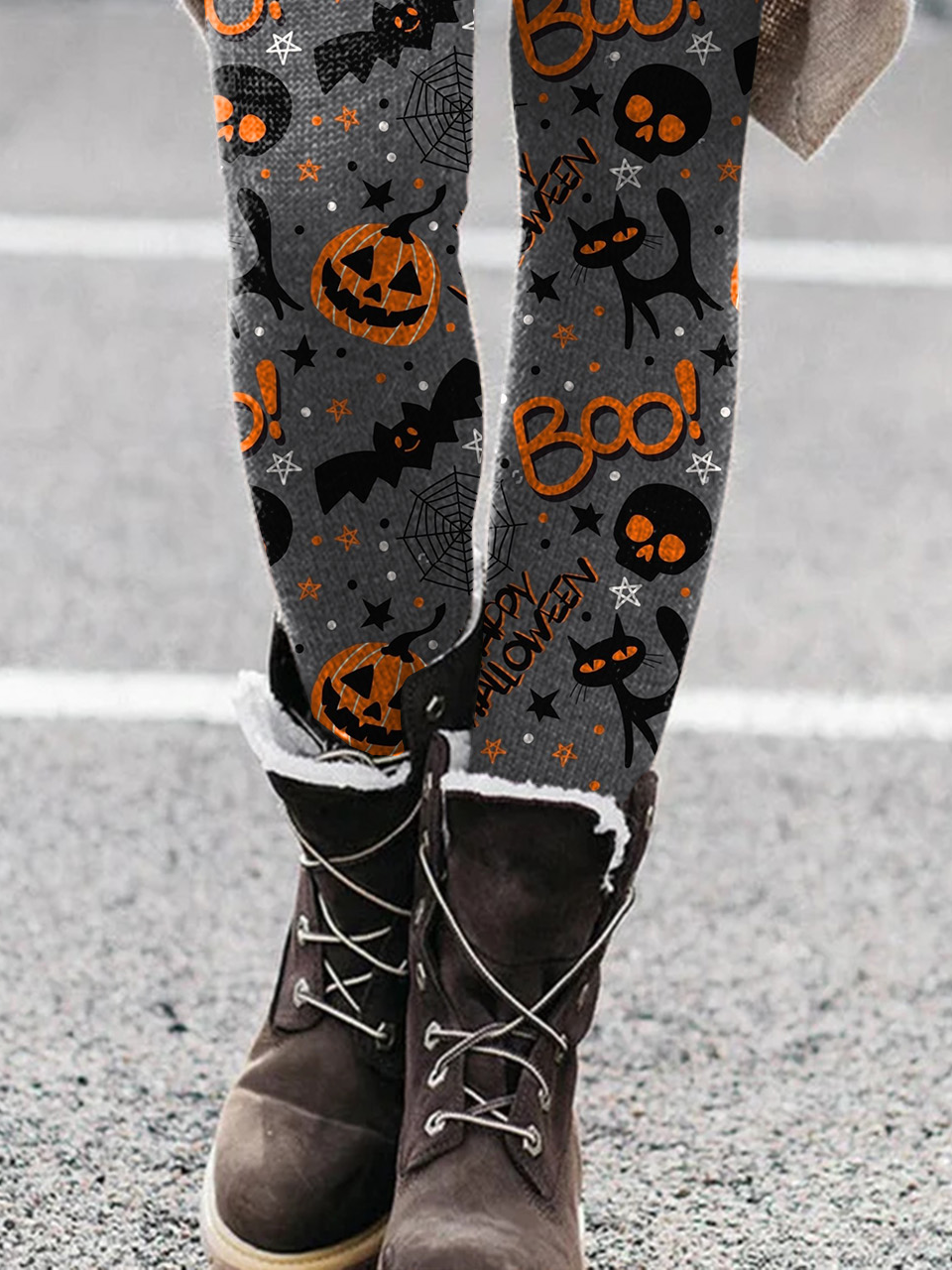 Damen Lässig Halloween Jersey Alle Jahreszeiten Lang Leggings