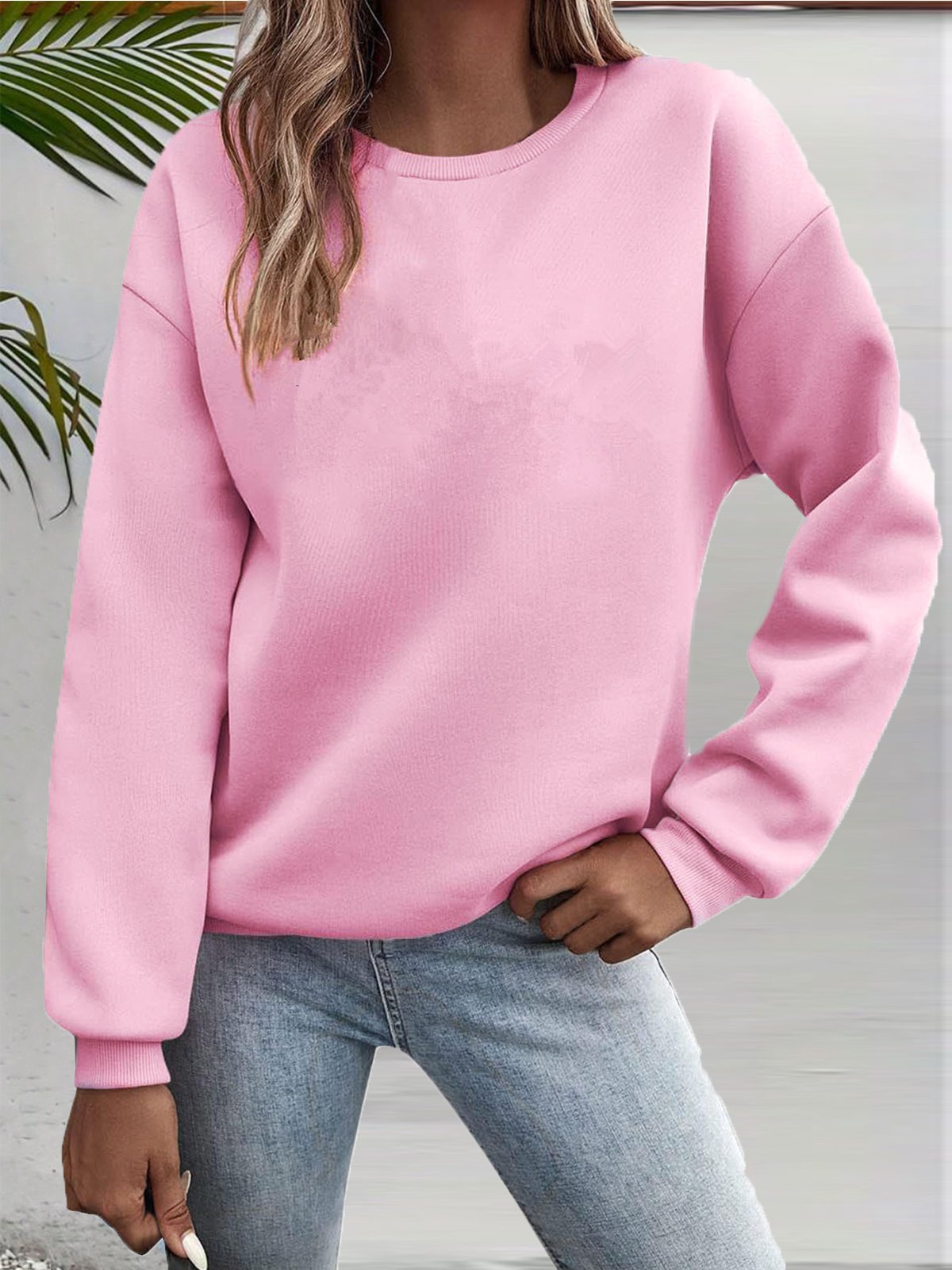 Damen Rundhals Katze Lässig Frühling/Herbst Jersey Langarm Sweatshirt