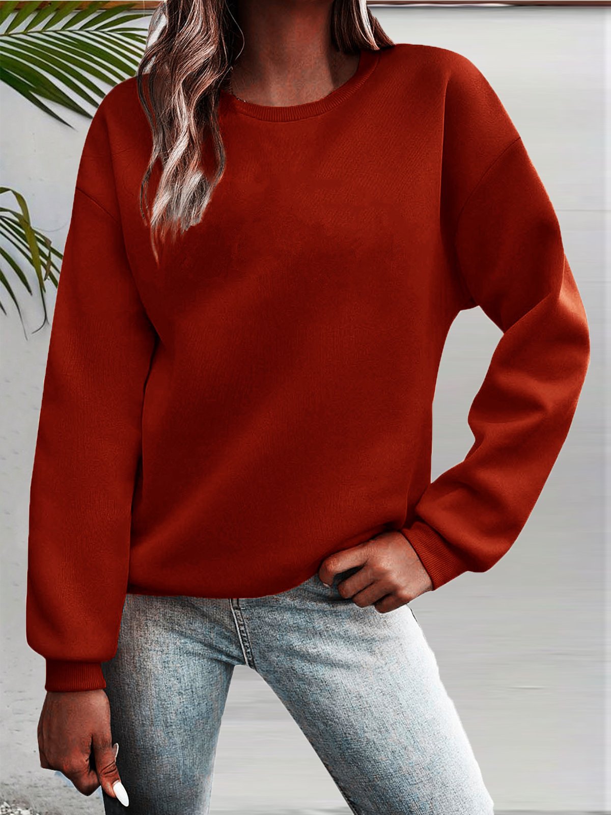 Damen Rundhals Katze Lässig Frühling/Herbst Jersey Langarm Sweatshirt