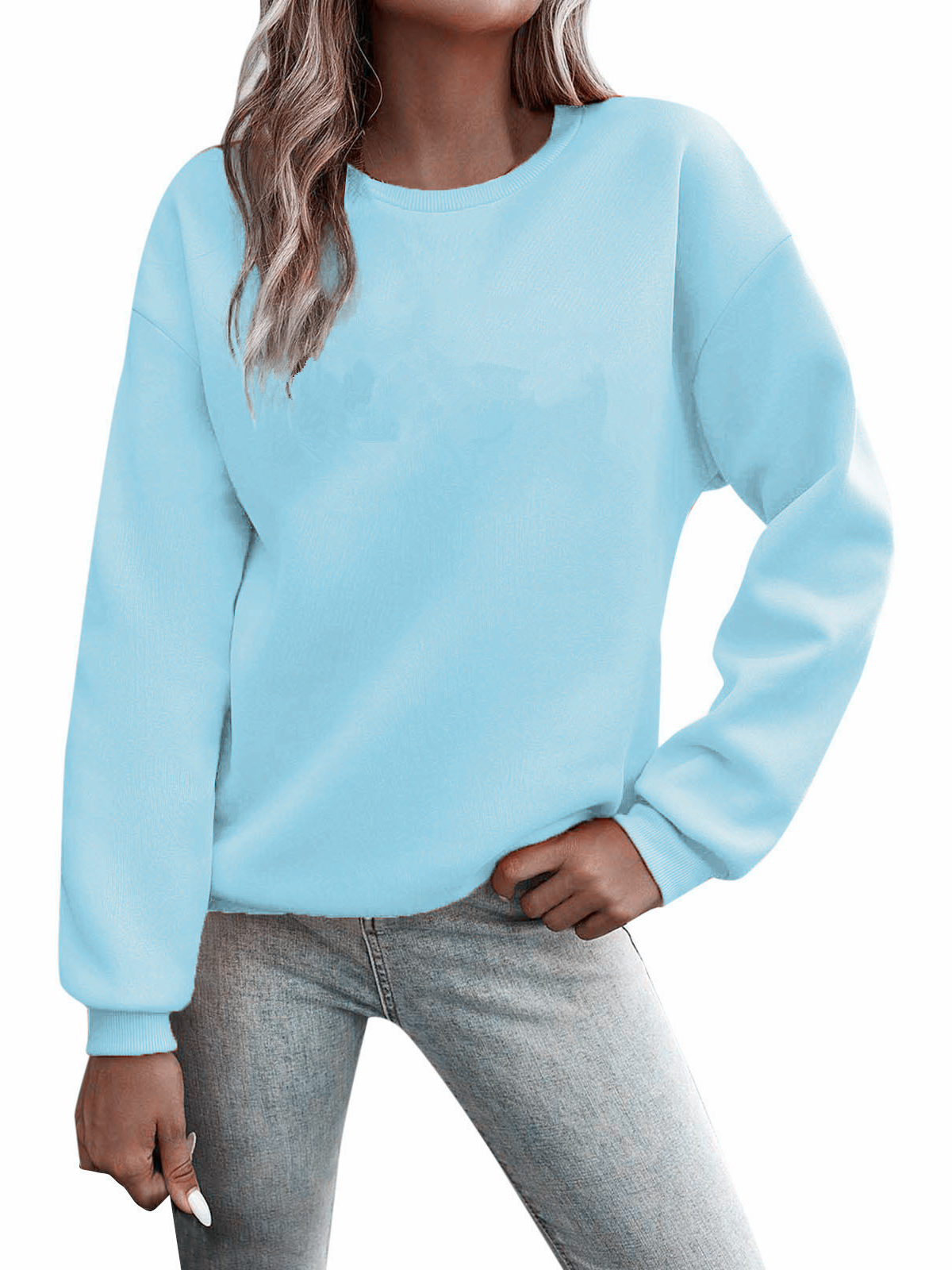 Damen Rundhals Katze Lässig Frühling/Herbst Jersey Langarm Sweatshirt