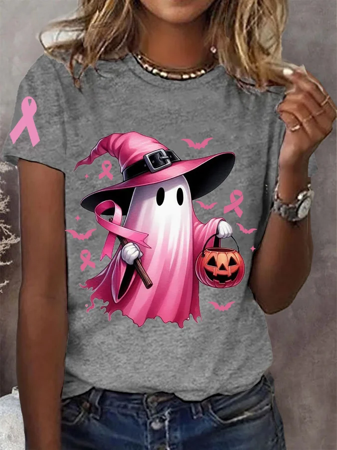 Damen Halloween Kurzarm T-Shirts T-Shirt Rundhals Lässig Sommer Oberteile