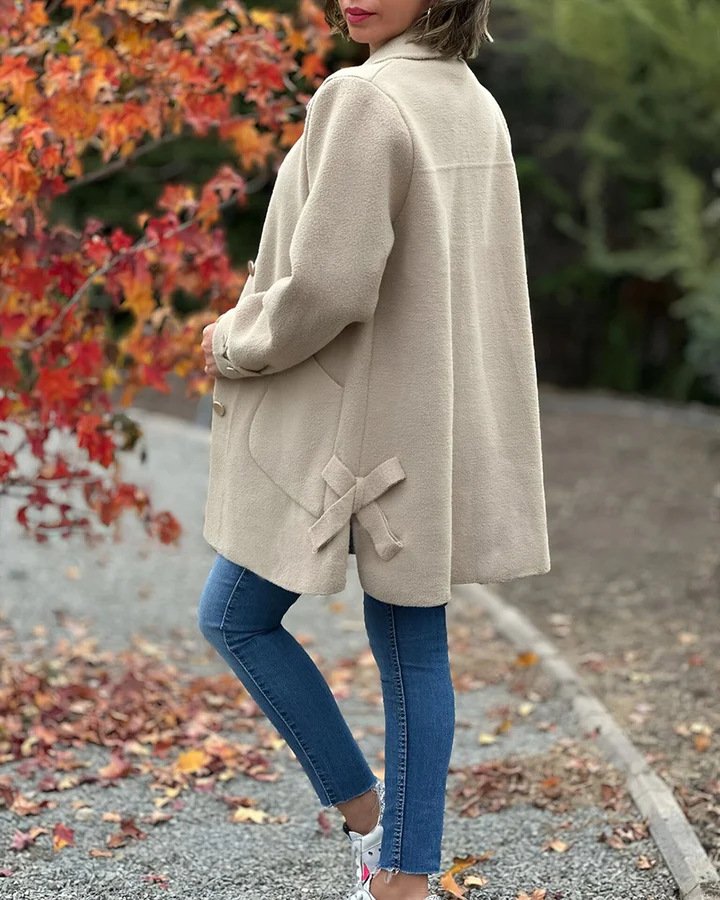 Damen Herbst Oberbekleidung Lässig Unifarben Langarm Schalkragen Jacke