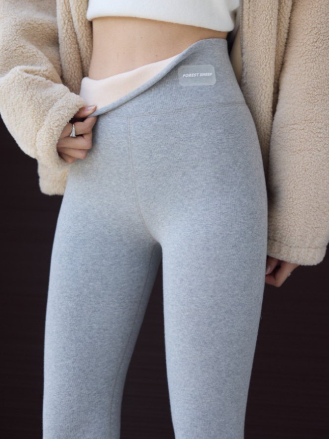 Damen Lässig Unifarben Frühling/Herbst Vlies Knöchelhose Leggings