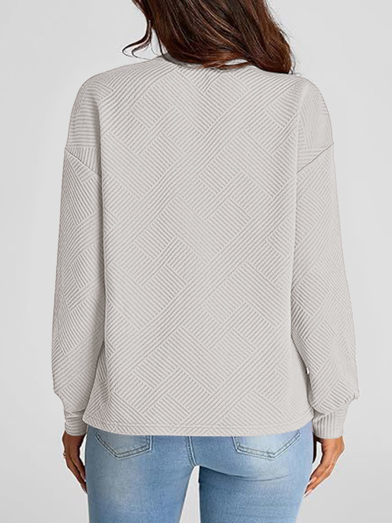 Damen Rundhals Unifarben Lässig Frühling/Herbst Langarm Sweatshirt