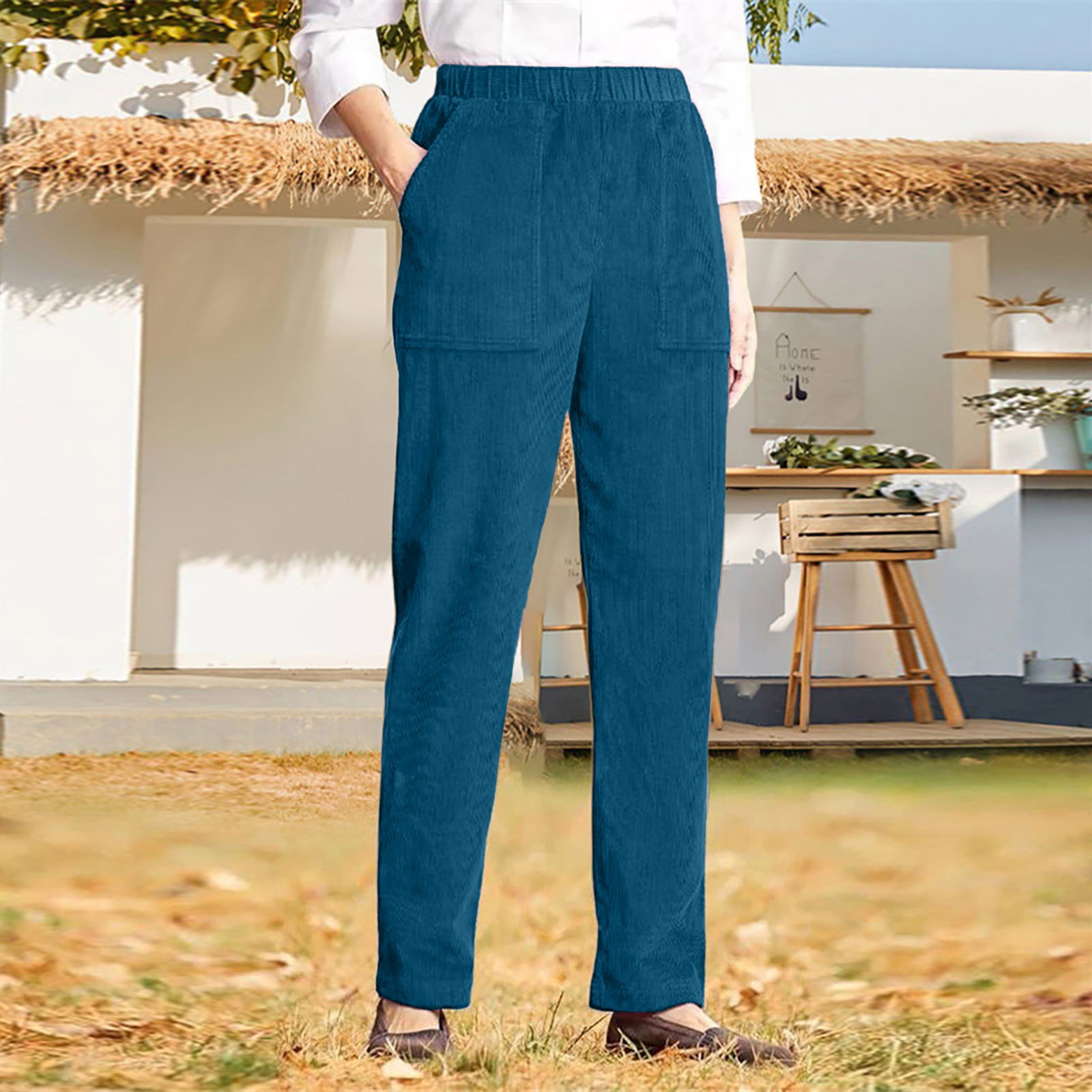 Damen Hose Täglich Ausgehen Lässig Fluff/Granular-Fleece-Stoff Unifarben Frühling/Herbst Hose