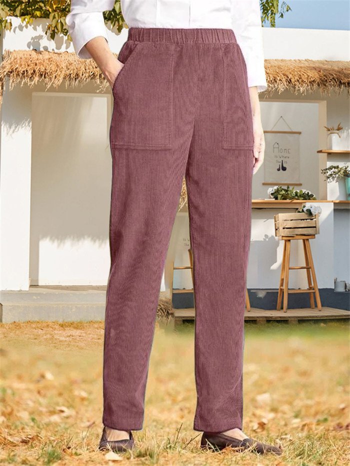 Damen Hose Täglich Ausgehen Lässig Fluff/Granular-Fleece-Stoff Unifarben Frühling/Herbst Hose