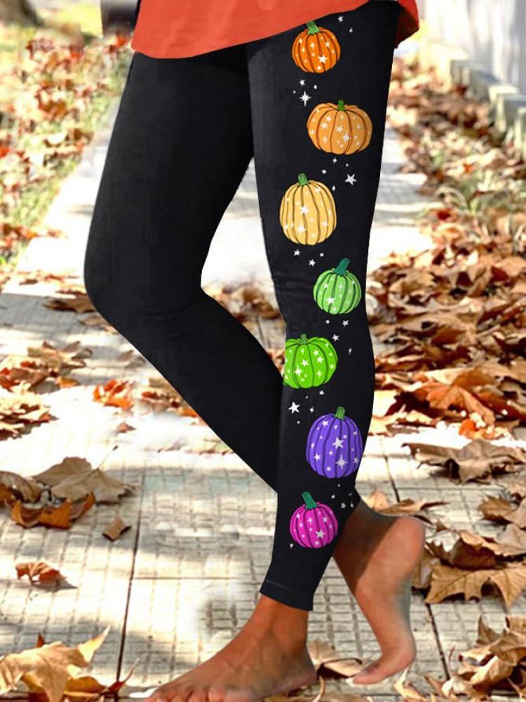 Damen Lässig Halloween Jersey Alle Jahreszeiten Lang Leggings