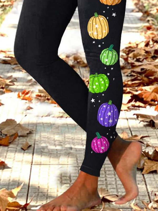 Damen Lässig Halloween Jersey Alle Jahreszeiten Lang Leggings