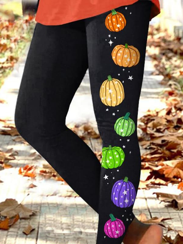 Damen Lässig Halloween Jersey Alle Jahreszeiten Lang Leggings