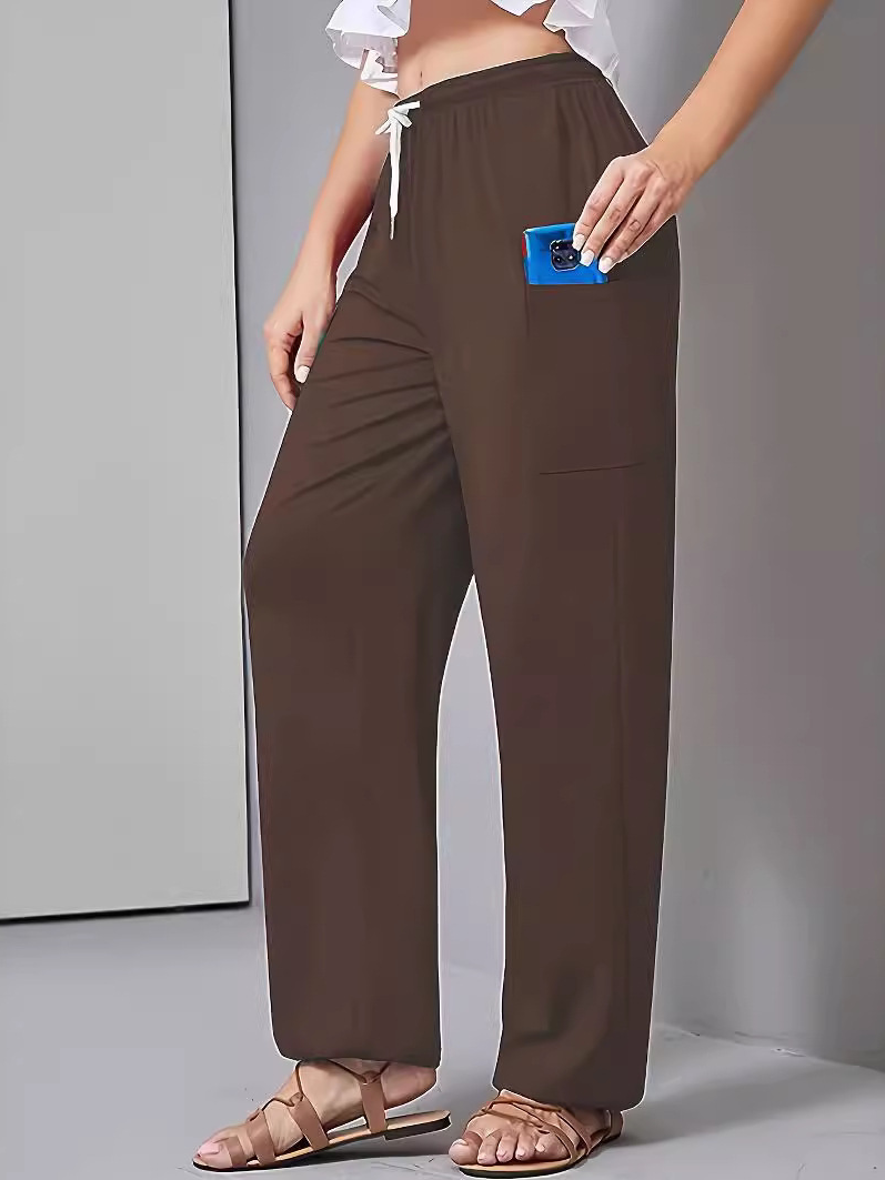 Damen Hose Täglich Ausgehen Lässig Jersey Unifarben Frühling/Herbst Hose