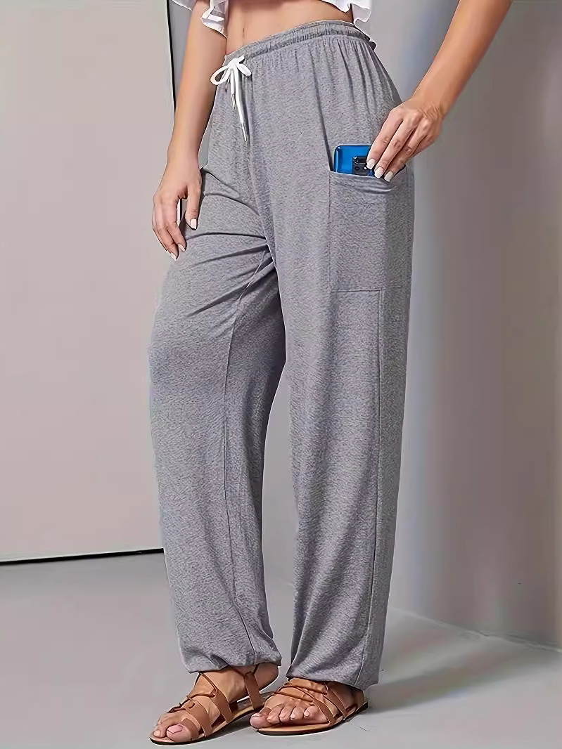 Damen Hose Täglich Ausgehen Lässig Jersey Unifarben Frühling/Herbst Hose