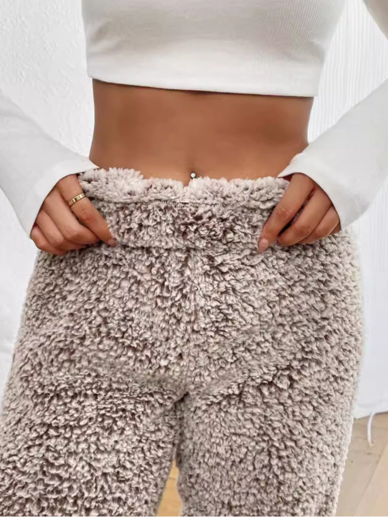 Damen Hose Täglich Ausgehen Lässig Fluff/Granular-Fleece-Stoff Gestreift Frühling/Herbst Hose