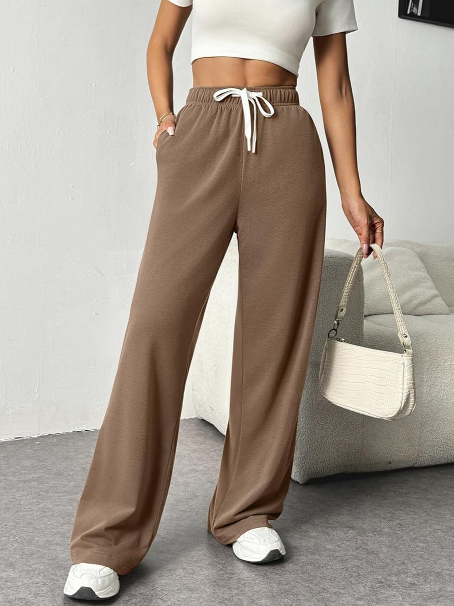 Damen Hose Täglich Ausgehen Lässig Jersey Unifarben Frühling/Herbst Hose