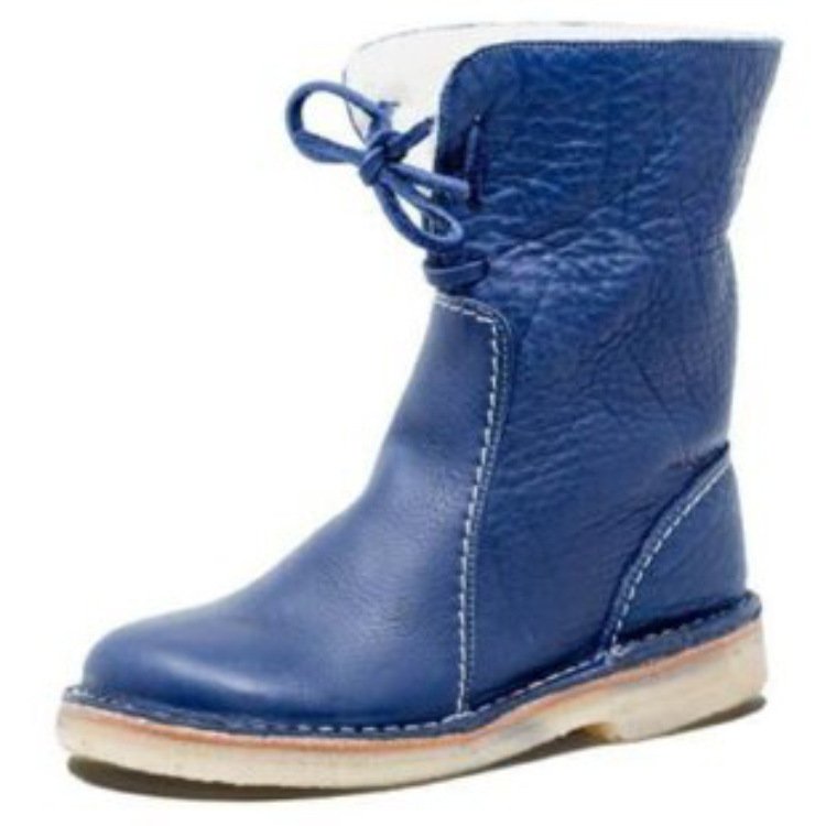 Unifarben Leder Herbst Westlicher Stil Western Stiefelette