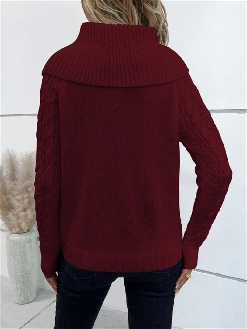 Damen Frühling/Herbst Unifarben Lässig Langarm Rollkragen Garn/Wollgarn Pullover