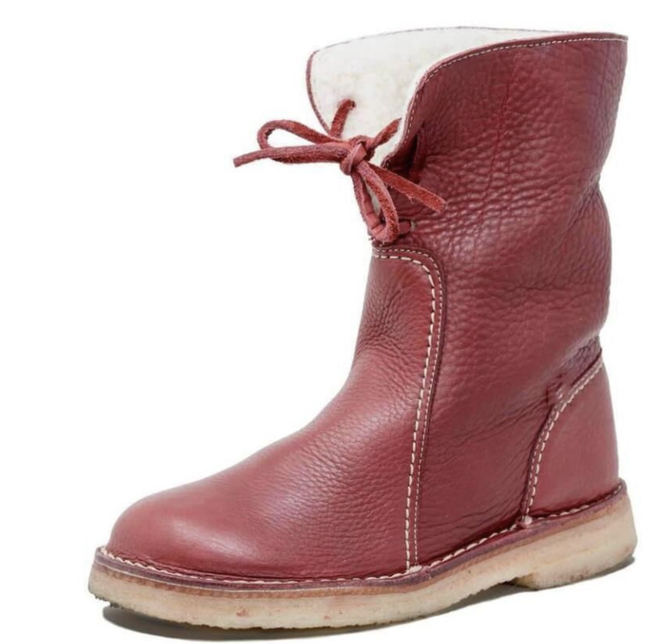 Unifarben Leder Herbst Westlicher Stil Western Stiefelette